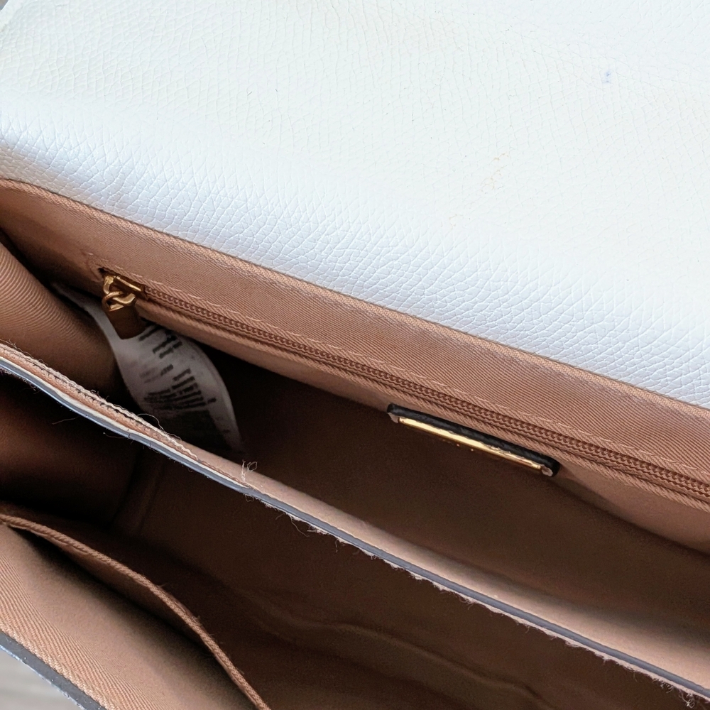 ALDO White and Tan Women's Top Handle Tote Bag - Picture 6 of 9